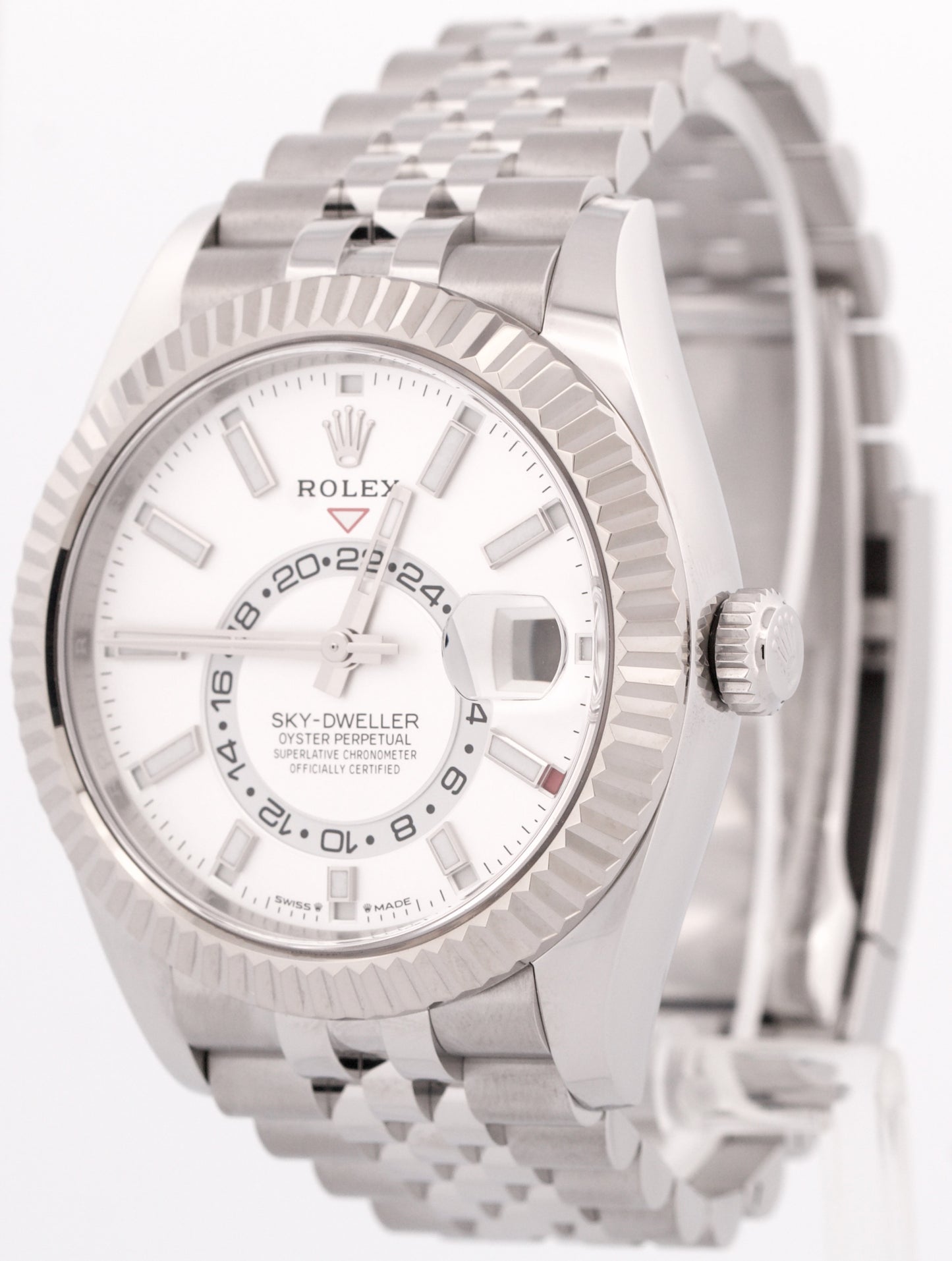 MINT 2025 PAPERS Rolex Sky-Dweller WHITE 42mm JUILEE 18K Stainless 336934 BOX