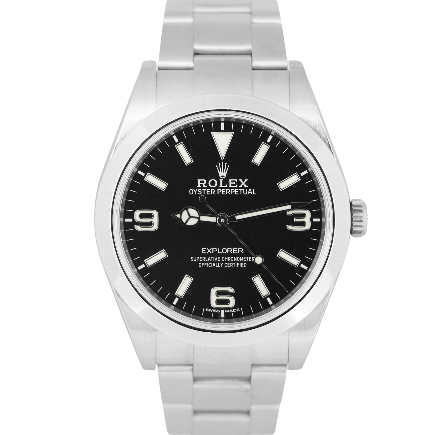 2019 Rolex Explorer PAPERS Steel 3-6-9 MK2 FULL LUME Black 39mm 214270 Watch B+P