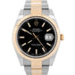 Rolex DateJust 41 BLACK Yellow Gold Stainless Steel OYSTER 41mm Watch 126333 BOX