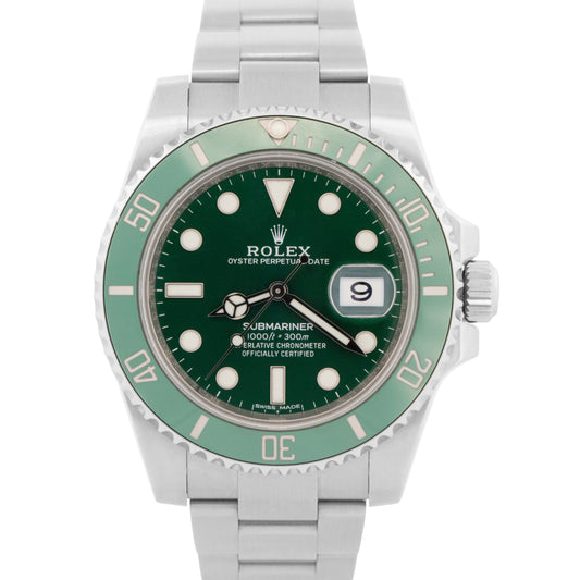PAPERS Rolex Submariner HULK Ceramic Stainless Green 40mm 116610 LV Watch BOX