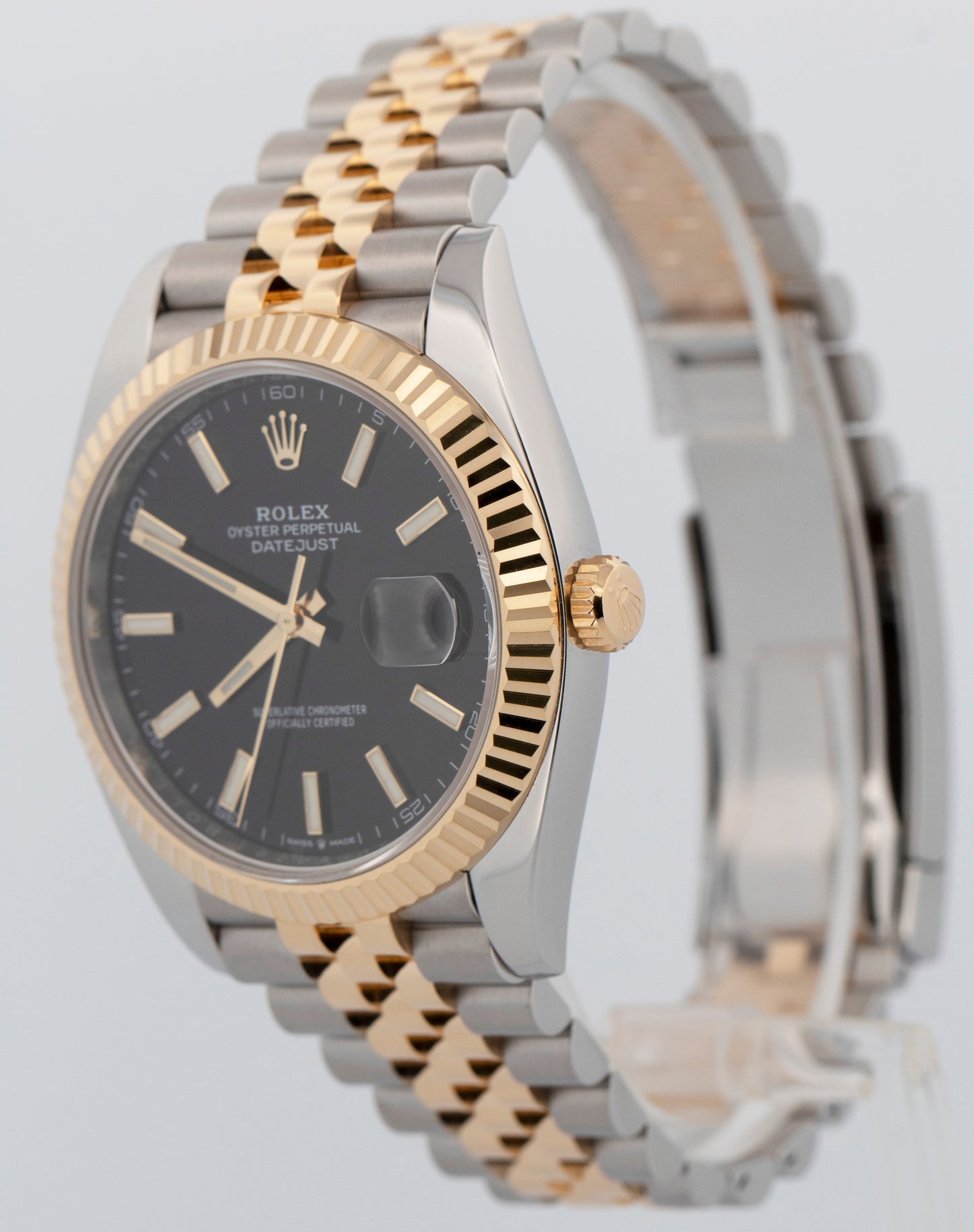Rolex DateJust 41 BLACK Two-Tone Steel Yellow Gold 41mm Jubilee 126333 Watch