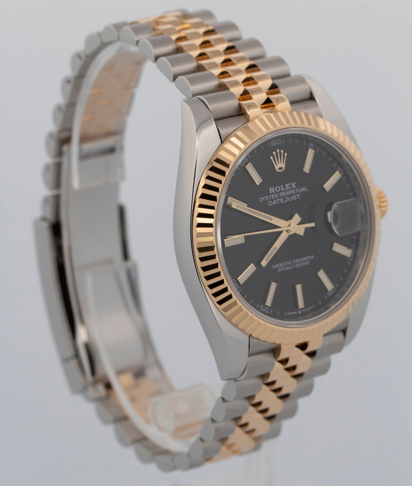 Rolex DateJust 41 BLACK Two-Tone Steel Yellow Gold 41mm Jubilee 126333 Watch