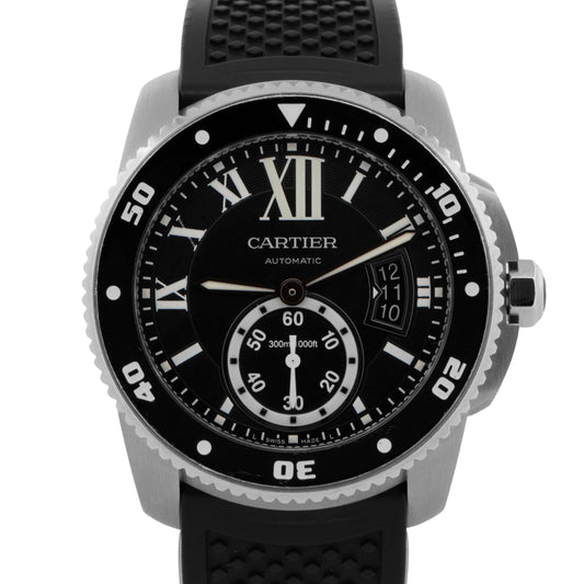 Cartier Calibre de Cartier Diver BLACK Steel 42mm 3729 / W7100056 Watch BOX