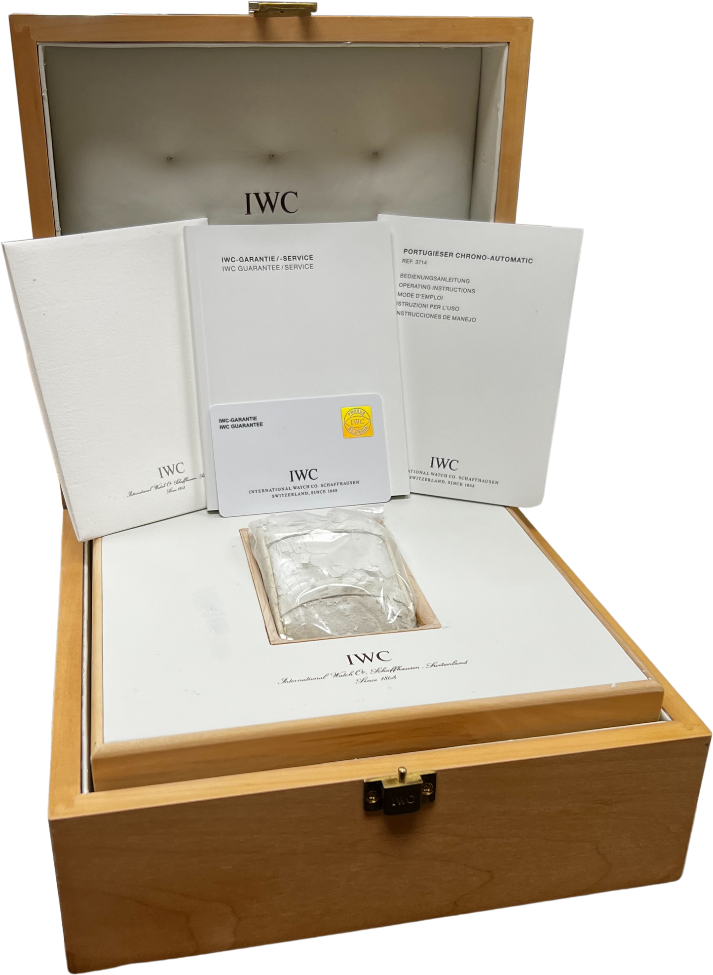 IWC Portuguese Chronograph PAPERS Stainless Silver 41mm IW3714-01 Watch B+P