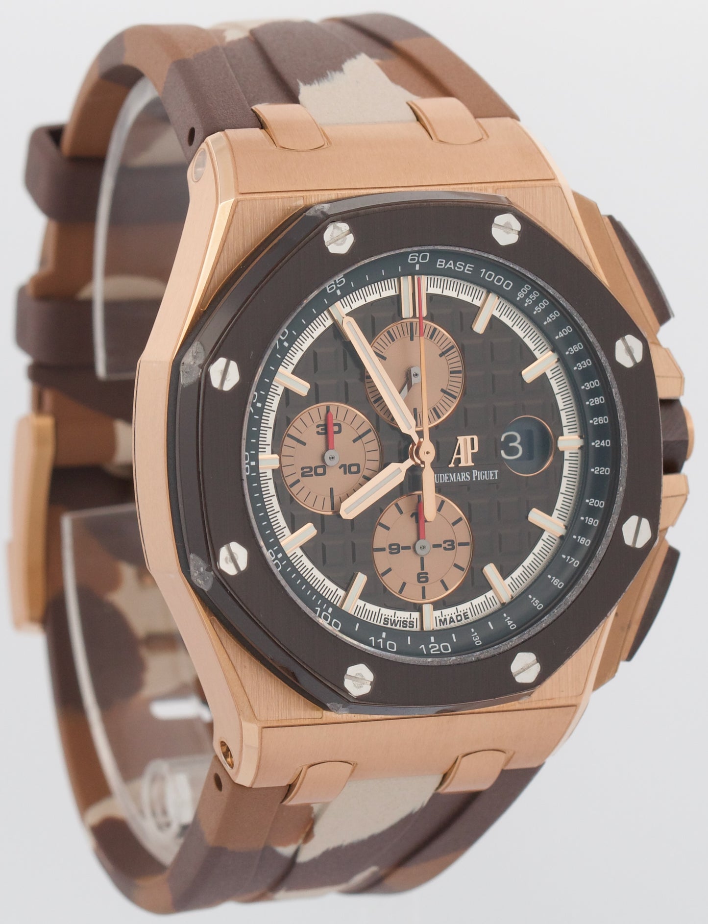 PAPERS Audemars Piguet Royal Oak Offshore BROWN CAMO 18K Gold 44mm 26401RO BOX