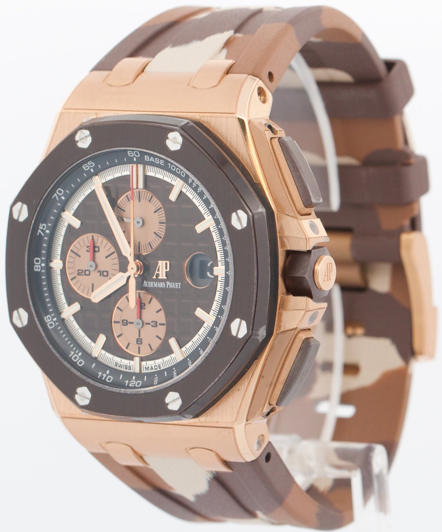 PAPERS Audemars Piguet Royal Oak Offshore BROWN CAMO 18K Gold 44mm 26401RO BOX