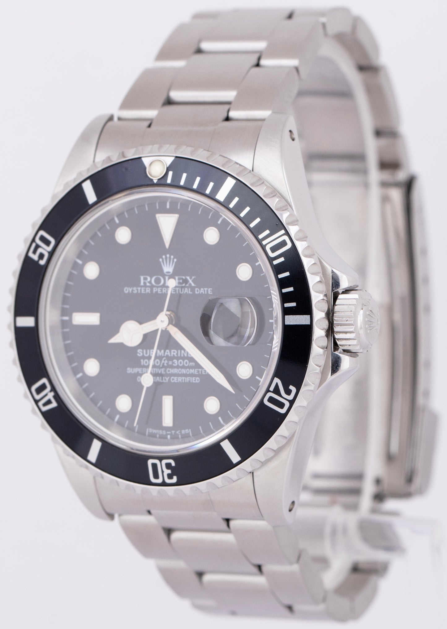 MINT Rolex Submariner Date 40mm Black Stainless Steel Automatic Watch 16610