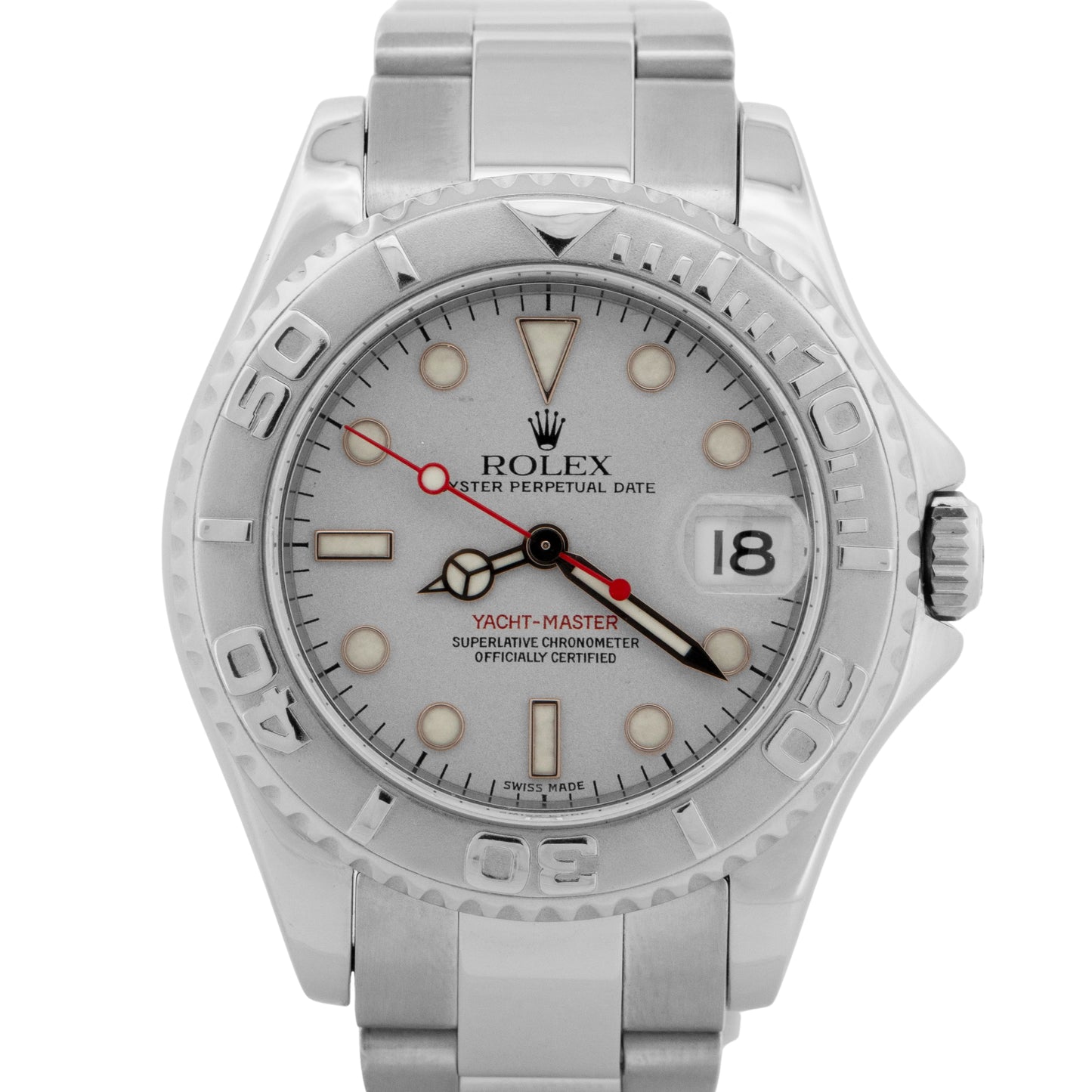 2002 PAPERS Rolex Yacht-Master Platinum Stainless Steel 35mm 168622 Watch BOX