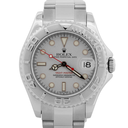 2002 PAPERS Rolex Yacht-Master Platinum Stainless Steel 35mm 168622 Watch BOX