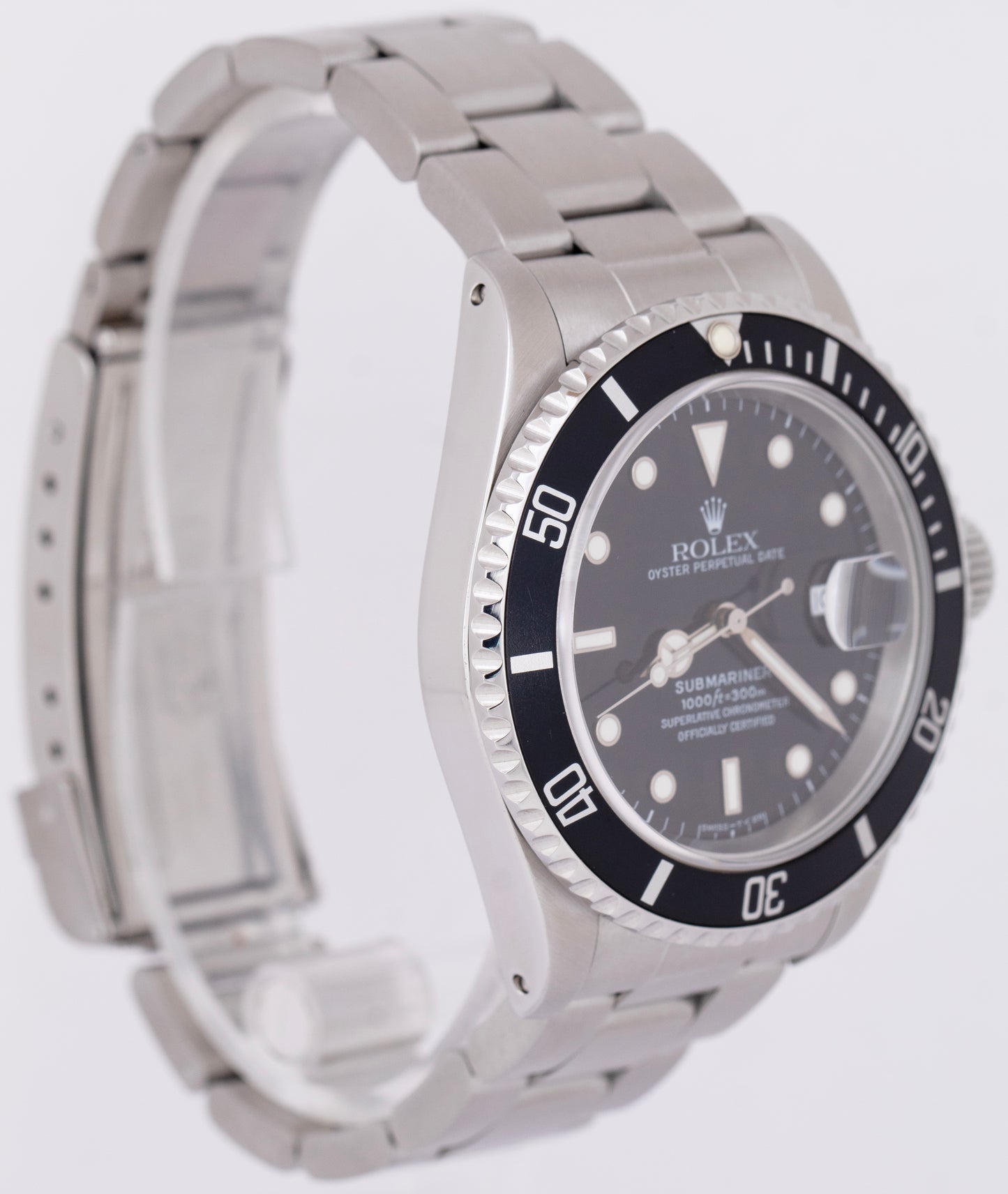 MINT Rolex Submariner Date 40mm Black Stainless Steel Automatic Watch 16610