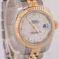 MINT Ladies Rolex DateJust WHITE DIAMOND 18K Gold 26mm JUBILEE Watch 179173