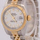 MINT Ladies Rolex DateJust WHITE DIAMOND 18K Gold 26mm JUBILEE Watch 179173
