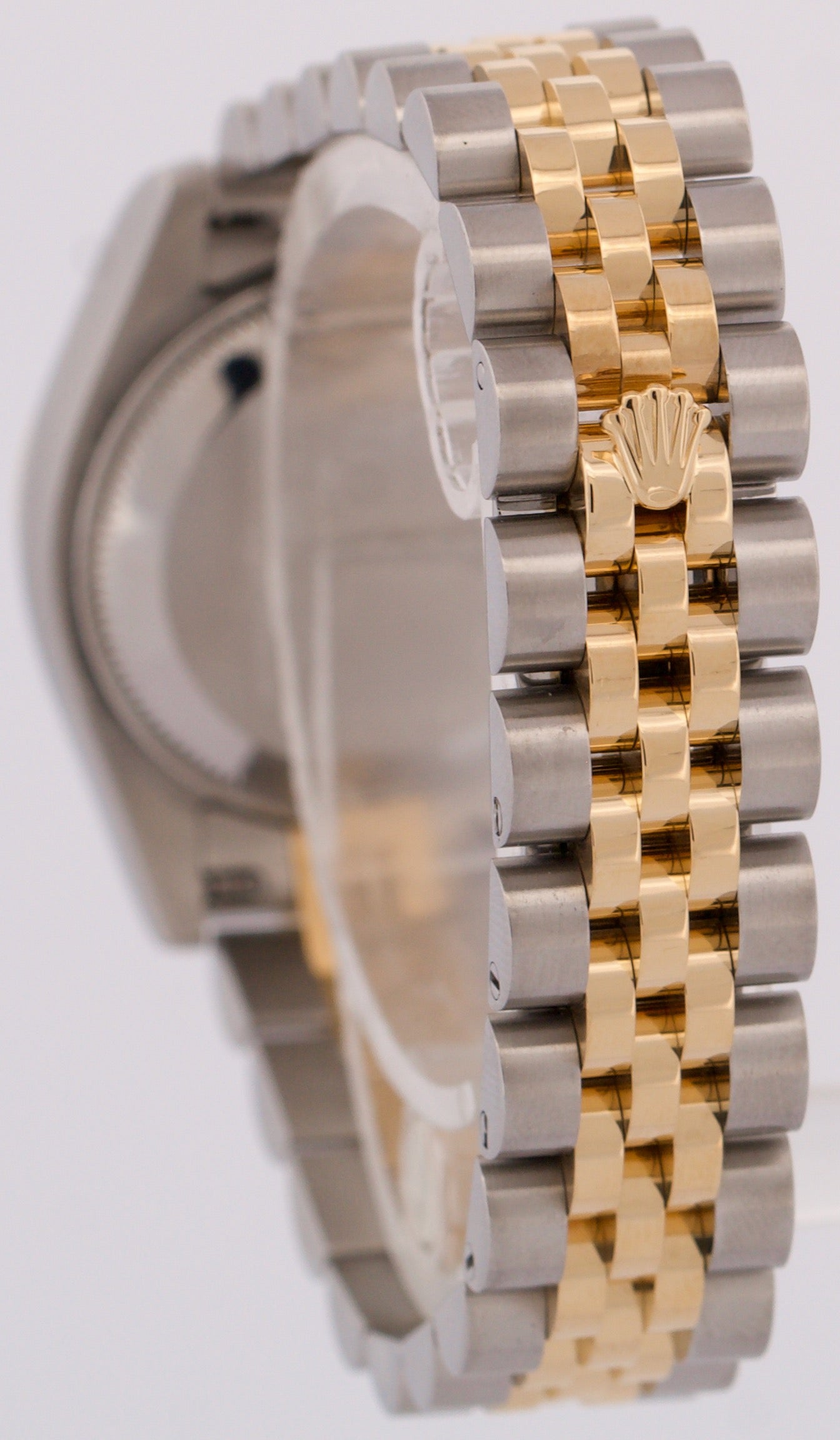 MINT Ladies Rolex DateJust WHITE DIAMOND 18K Gold 26mm JUBILEE Watch 179173