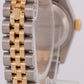 MINT Ladies Rolex DateJust WHITE DIAMOND 18K Gold 26mm JUBILEE Watch 179173