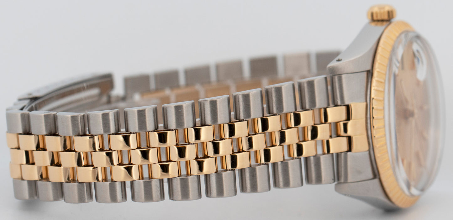 Rolex DateJust CHAMPAGNE Two-Tone Yellow Gold Steel 34mm Jubilee 15053 Watch