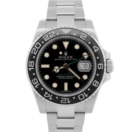 Rolex GMT-Master II BLACK Ceramic Stainless Steel 40mm 116710 LN Watch BOX