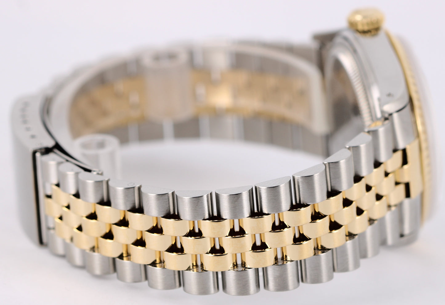 VINTAGE Rolex DateJust Two-Tone 18k Gold Steel Black DIAMOND 36mm 16013 BOX