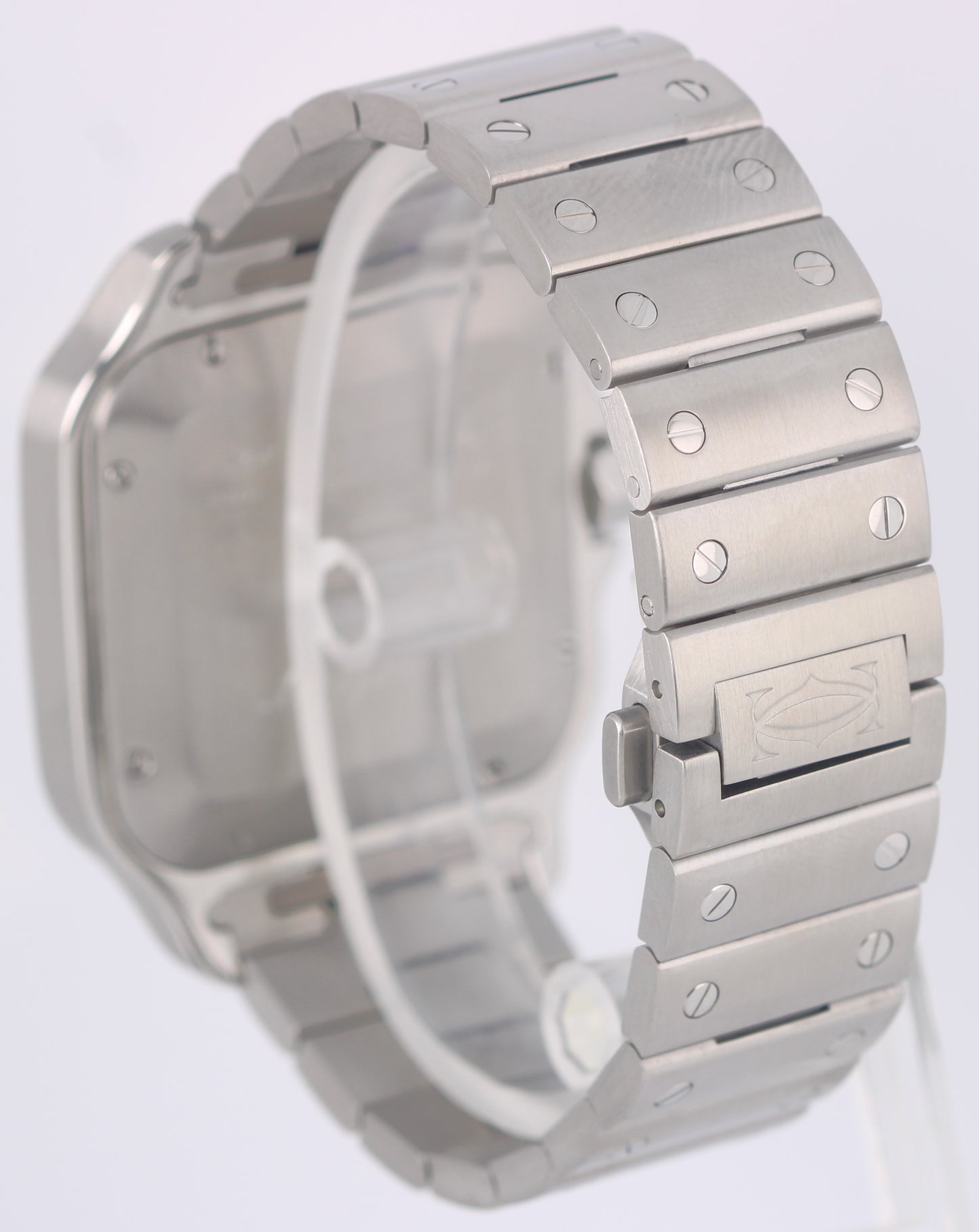 Cartier Santos Stainless Steel Silver Roman Numeral 39.8mm 4072 Watch