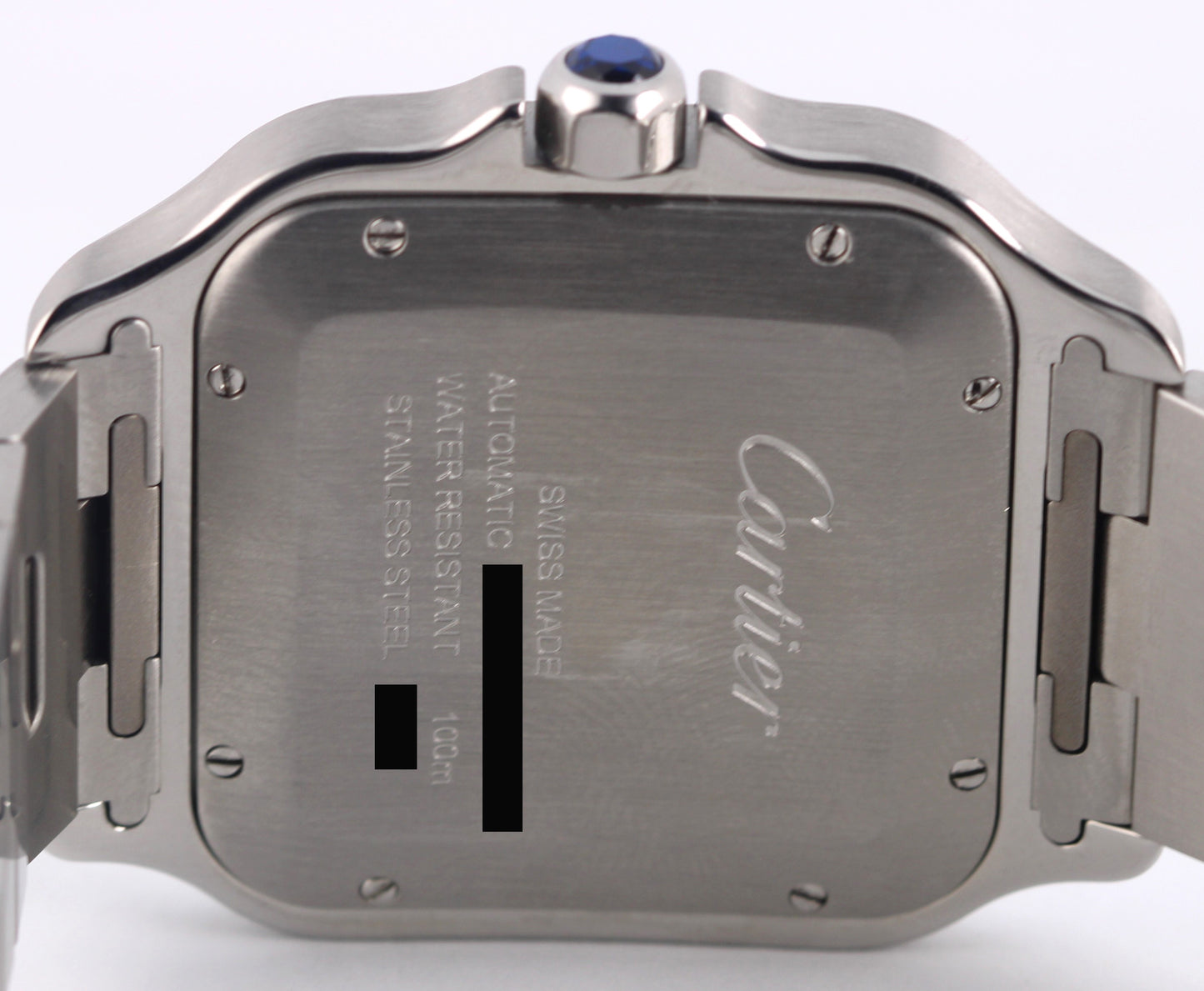 Cartier Santos Stainless Steel Silver Roman Numeral 39.8mm 4072 Watch