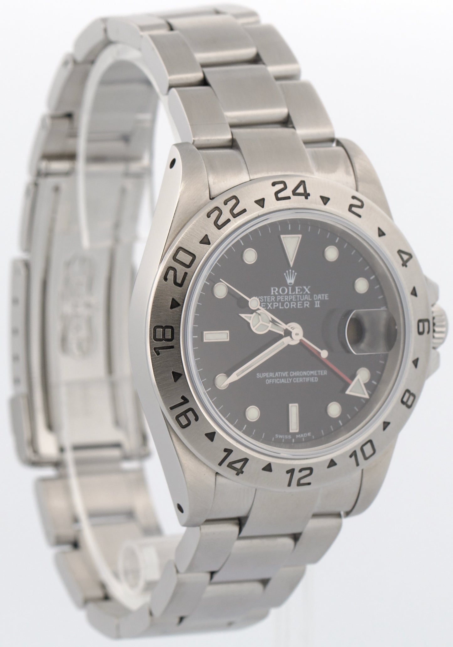 2002 PAPERS Rolex Explorer II 40mm BLACK Stainless Steel 16570 Oyster Watch BOX