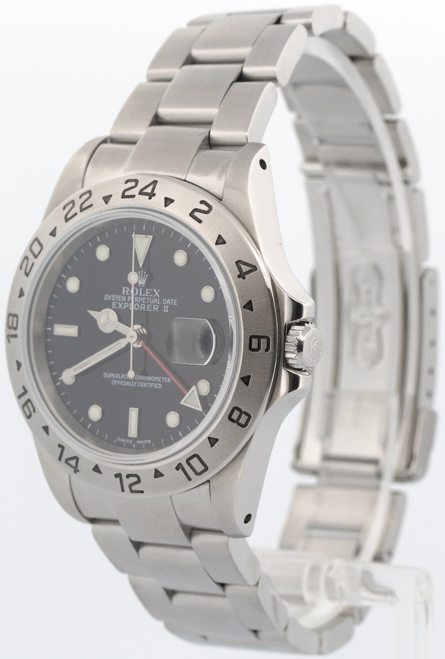 2002 PAPERS Rolex Explorer II 40mm BLACK Stainless Steel 16570 Oyster Watch BOX