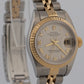 PAPERS Ladies Rolex DateJust IVORY ROMAN PYRAMID 18K 26mm JUBILEE 79173 BOX