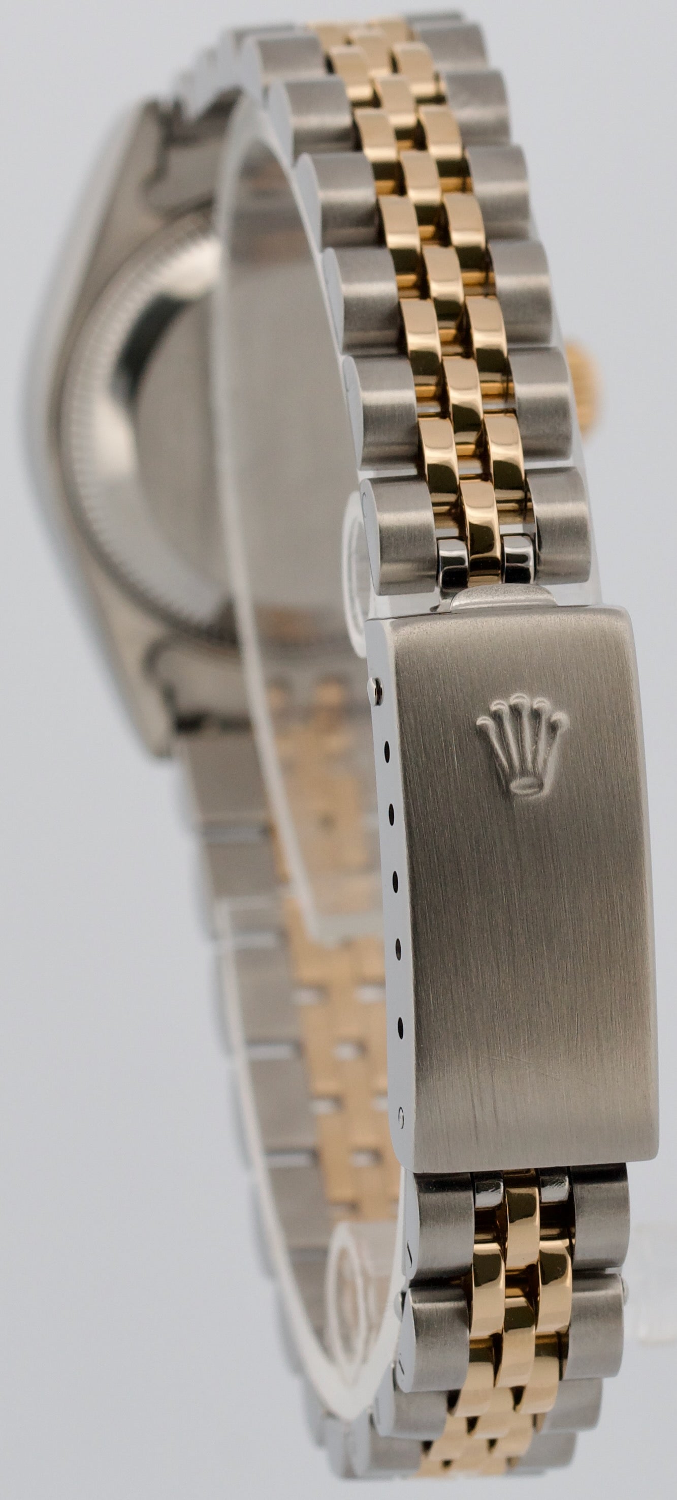 PAPERS Ladies Rolex DateJust IVORY ROMAN PYRAMID 18K 26mm JUBILEE 79173 BOX