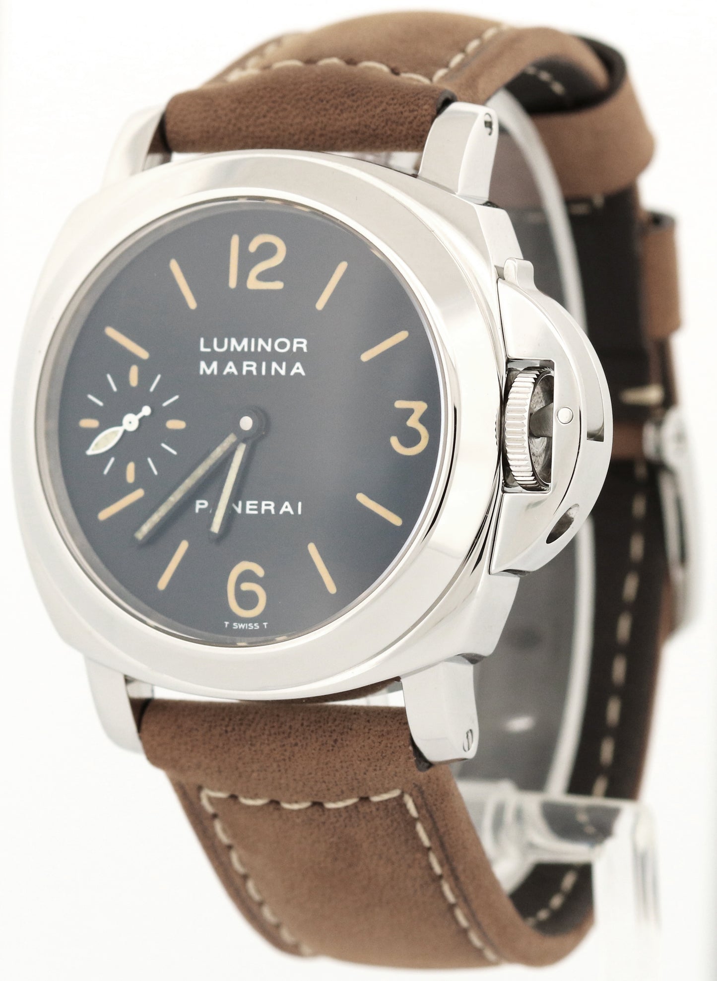 PAPERS Panerai Luminor Marina PAM00001 Steel Tritium A-SERIAL 44mm PAM 1 BOX