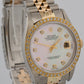 Rolex DateJust 36mm MOP DIAMOND Two-Tone 18K Yellow Gold JUBILEE Watch 16013