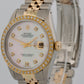 Rolex DateJust 36mm MOP DIAMOND Two-Tone 18K Yellow Gold JUBILEE Watch 16013