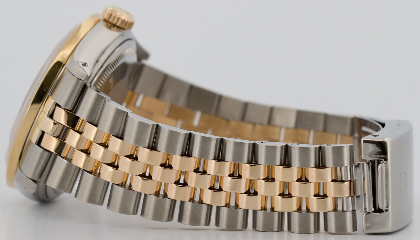 Rolex DateJust 36mm MOP DIAMOND Two-Tone 18K Yellow Gold JUBILEE Watch 16013
