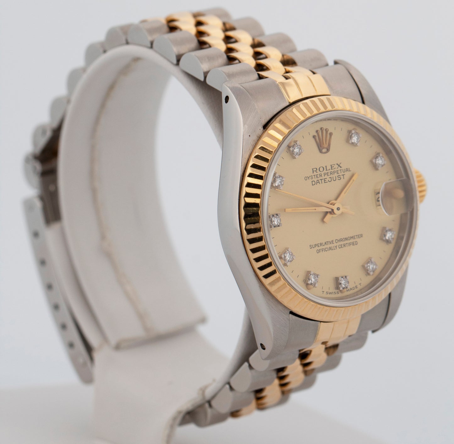 Rolex DateJust Midsize DIAMOND CHAMPAGNE Two-Tone Gold Steel 31mm 68273 Watch