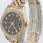 1991 Rolex DateJust 36mm BLACK DIAMOND Two-Tone 18K Gold Steel JUBILEE 16233