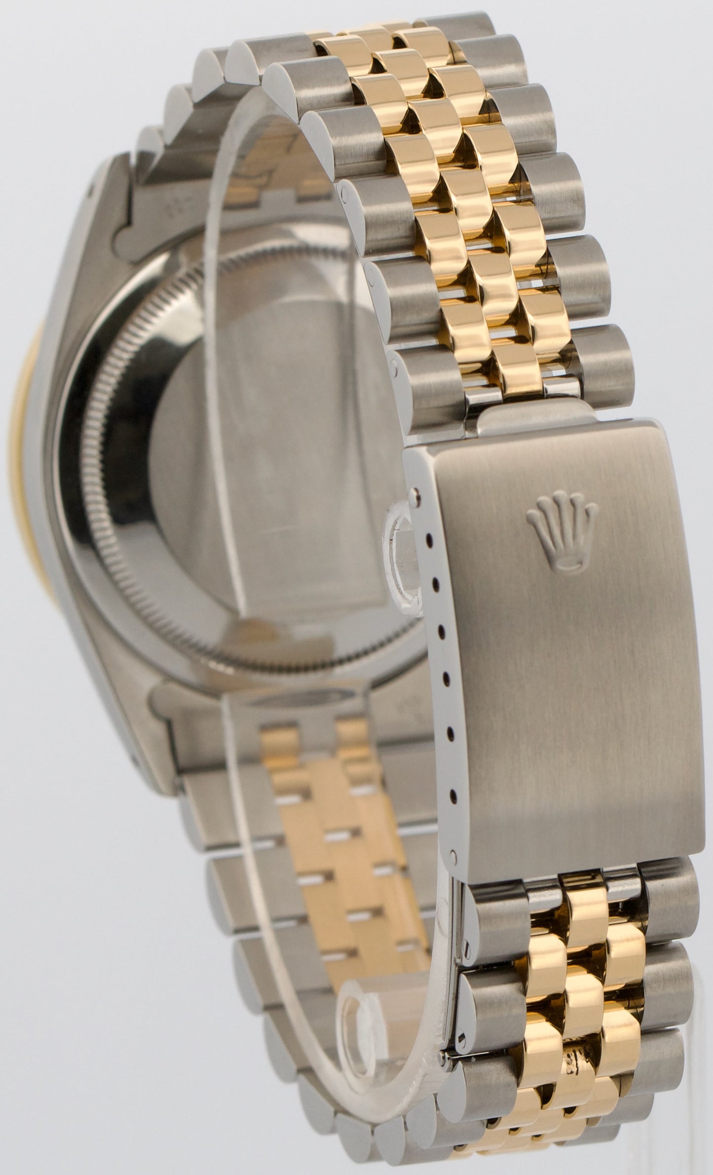 1991 Rolex DateJust 36mm BLACK DIAMOND Two-Tone 18K Gold Steel JUBILEE 16233