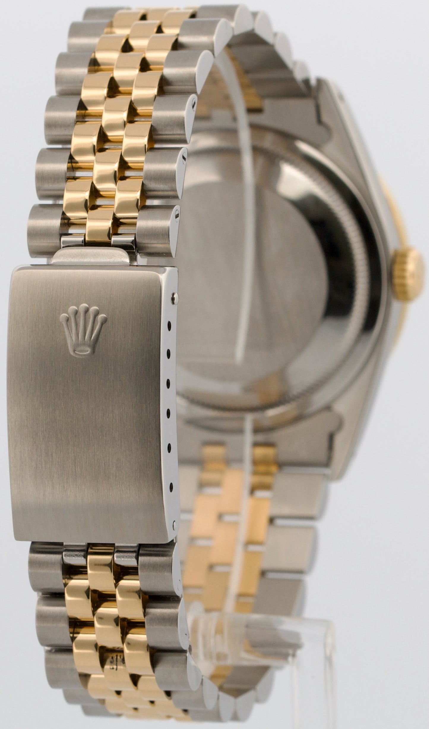 1991 Rolex DateJust 36mm BLACK DIAMOND Two-Tone 18K Gold Steel JUBILEE 16233
