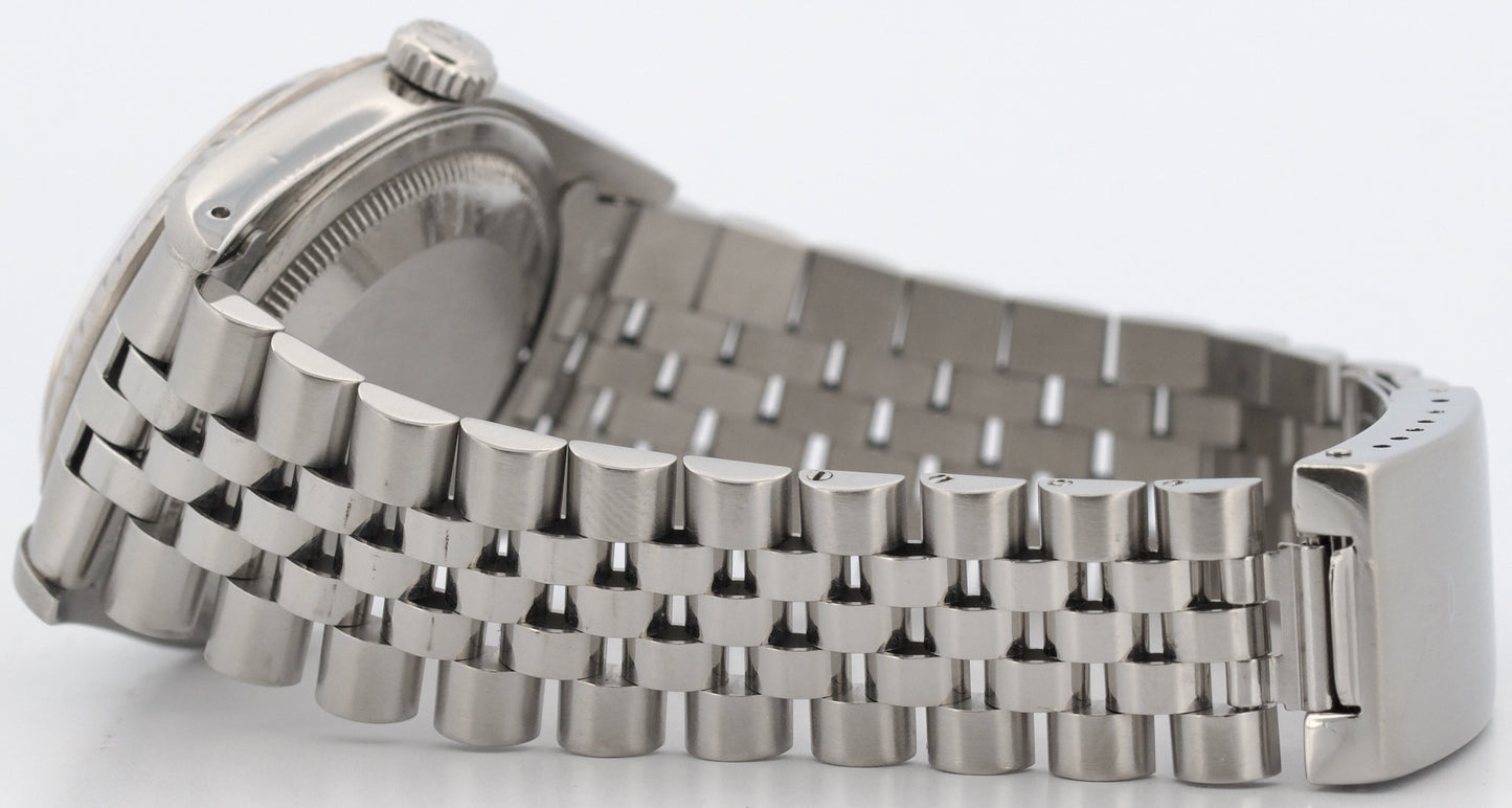 Rolex DateJust FACTORY PATINA SILVER DIAMOND 36mm 18K Gold JUBILEE Steel 16234