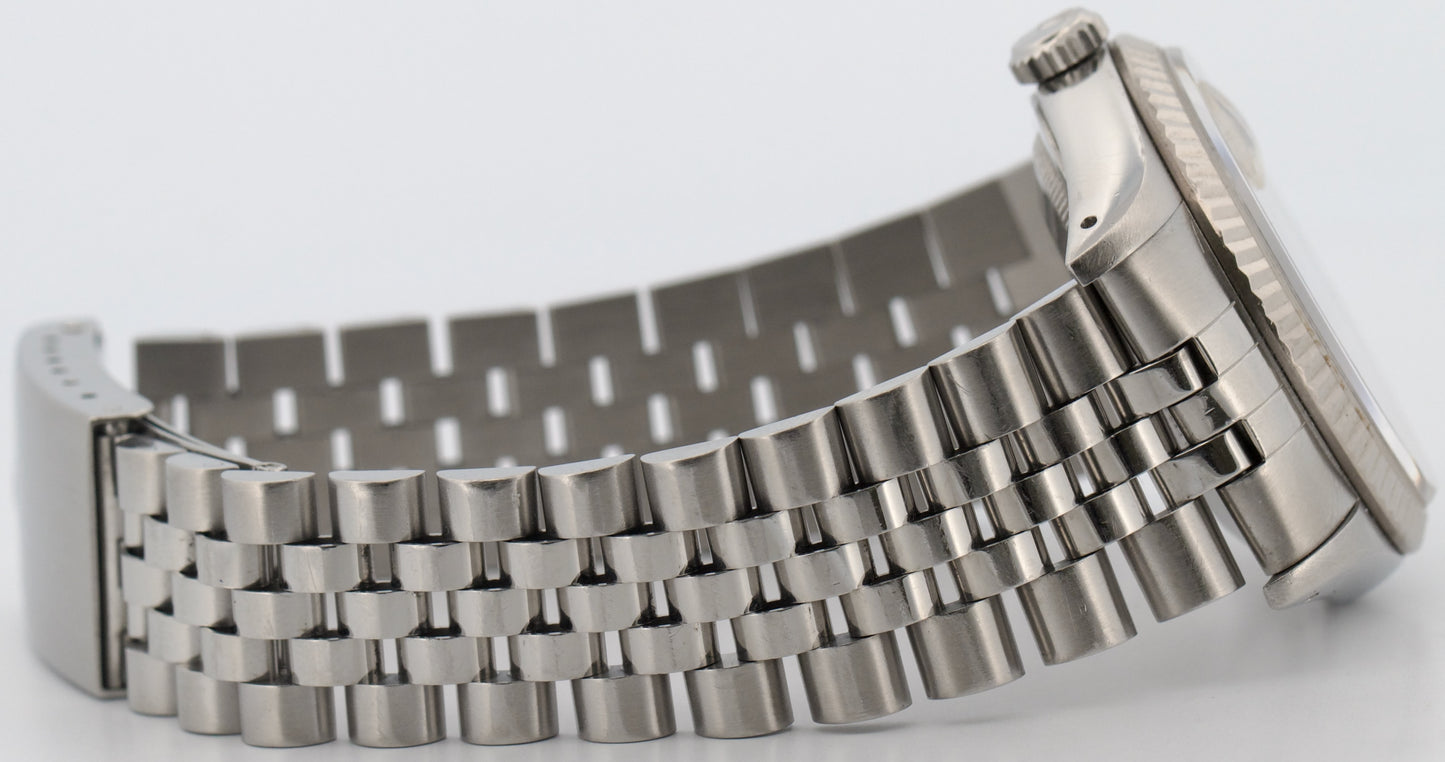 Rolex DateJust FACTORY PATINA SILVER DIAMOND 36mm 18K Gold JUBILEE Steel 16234