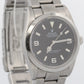 UNPOLISHED PAPERS Rolex Explorer I Black 36mm 3-6-9 Stainless MK2 114270 BOX