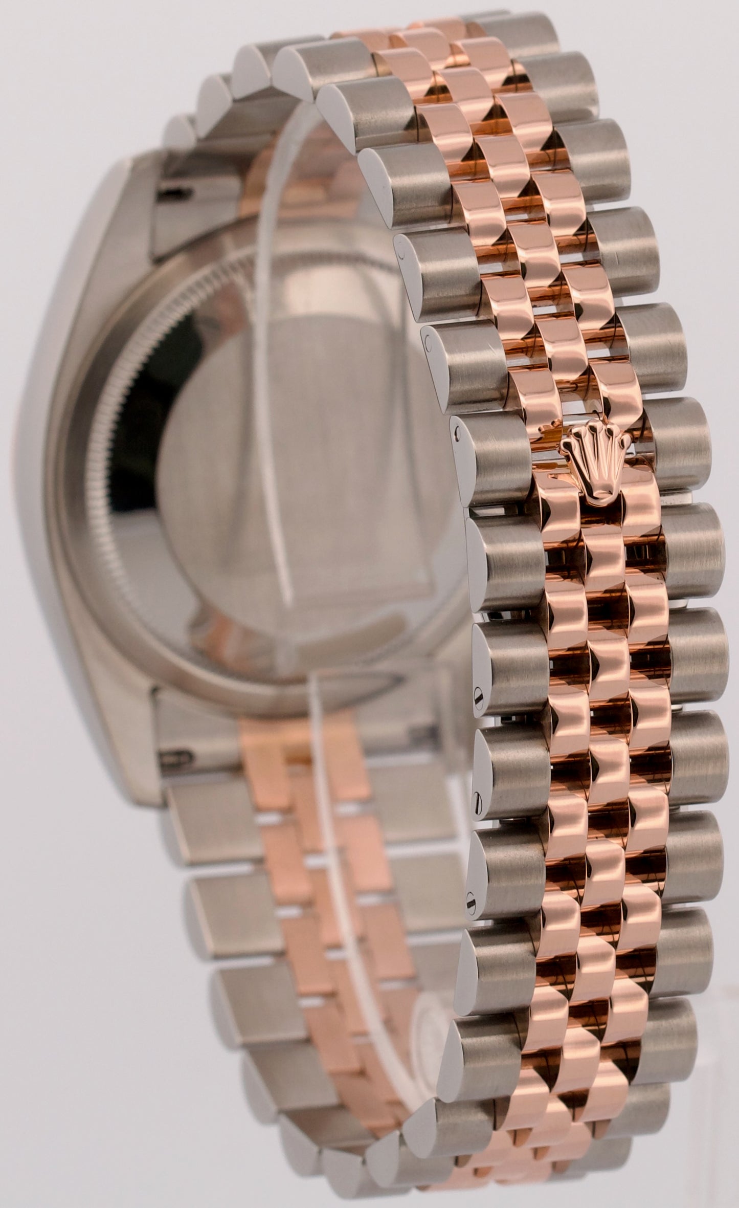 Rolex DateJust 36mm WHITE 18K Rose Gold Steel RED ROULETTE Jubilee 116201 Watch