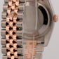 Rolex DateJust 36mm WHITE 18K Rose Gold Steel RED ROULETTE Jubilee 116201 Watch