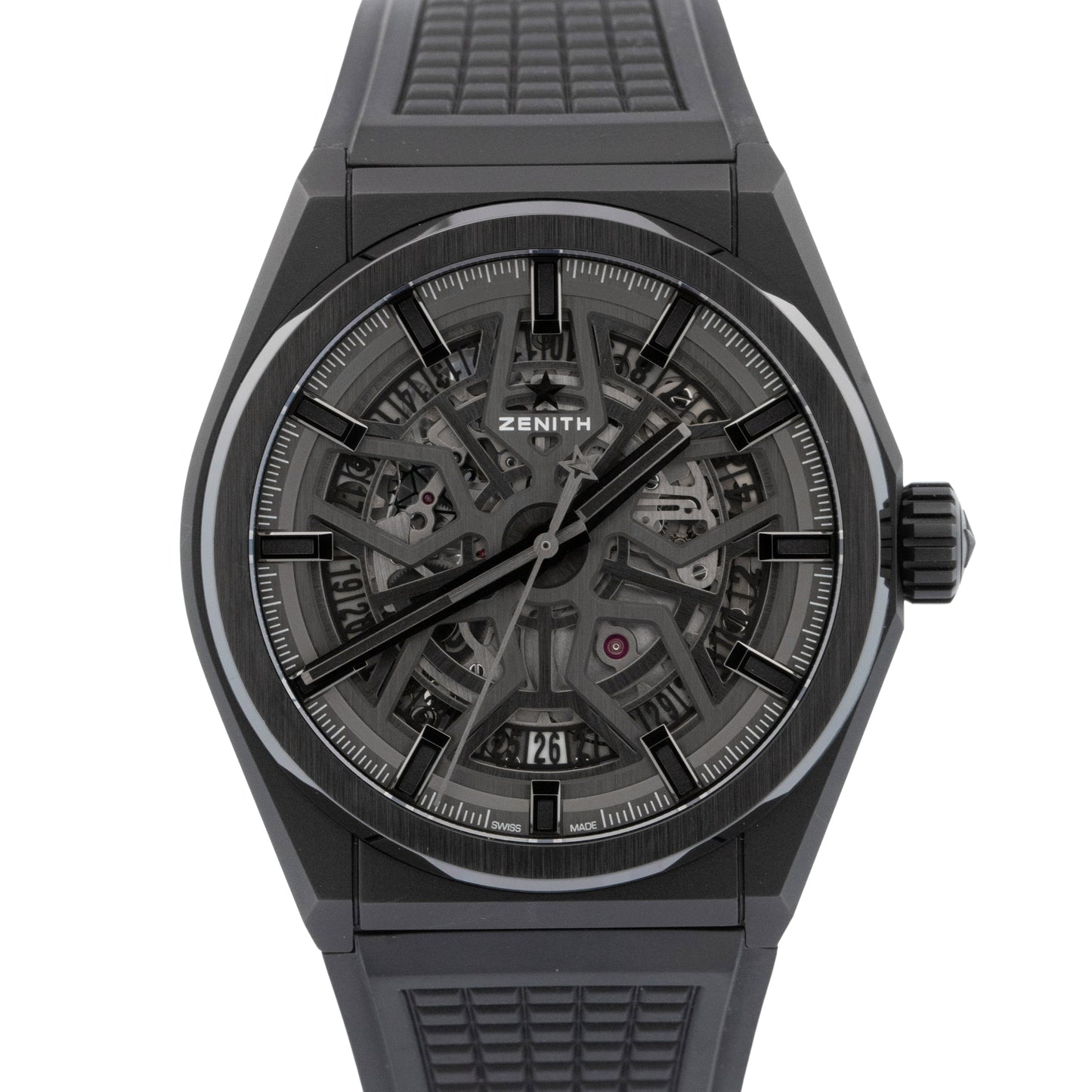 MINT Zenith Defy Classic Black Ceramic Skeleton 41mm Watch 49.9000.670/77.R782