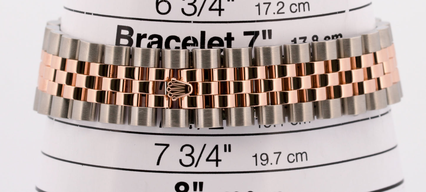 Rolex DateJust 36mm WHITE 18K Rose Gold Steel RED ROULETTE Jubilee 116201 Watch