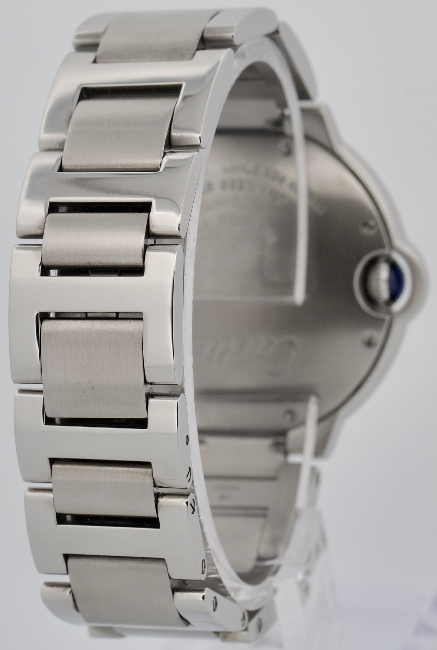 Ladies Cartier Ballon Bleu SILVER GUILLOCHE Stainless 36mm 3284 W6920046 Watch