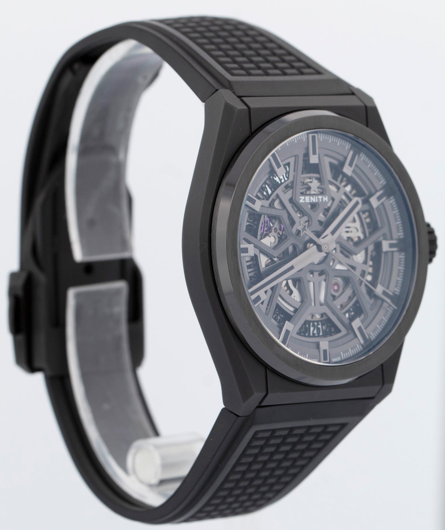 MINT Zenith Defy Classic Black Ceramic Skeleton 41mm Watch 49.9000.670/77.R782