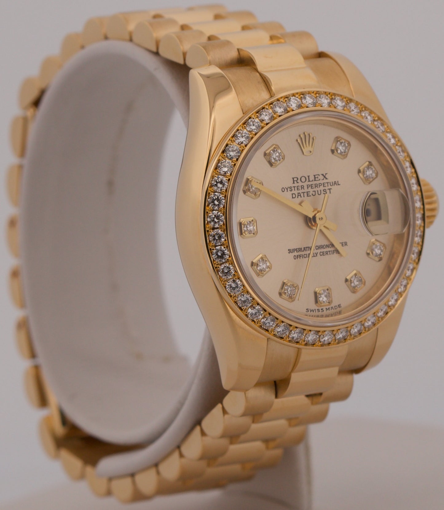 Rolex DateJust President FACTORY SILVERED DIAMOND 26mm 18K Yellow Gold 179138