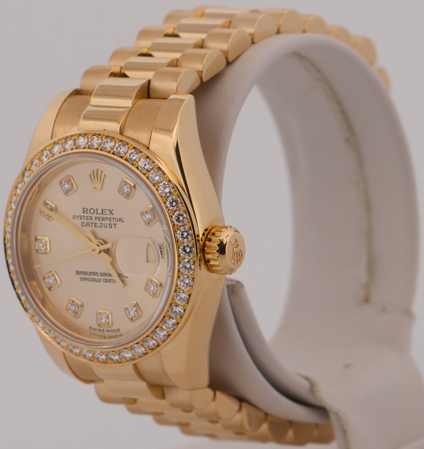 Rolex DateJust President FACTORY SILVERED DIAMOND 26mm 18K Yellow Gold 179138