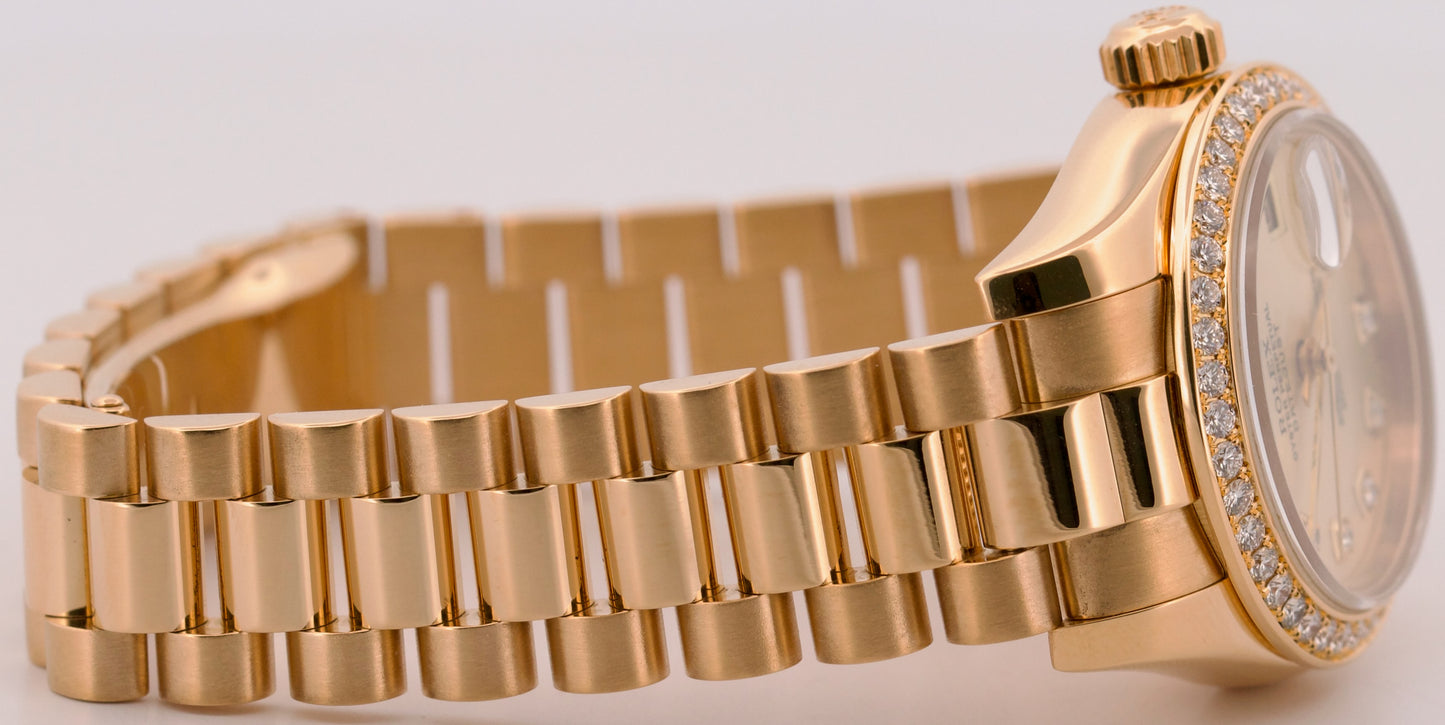 Rolex DateJust President FACTORY SILVERED DIAMOND 26mm 18K Yellow Gold 179138
