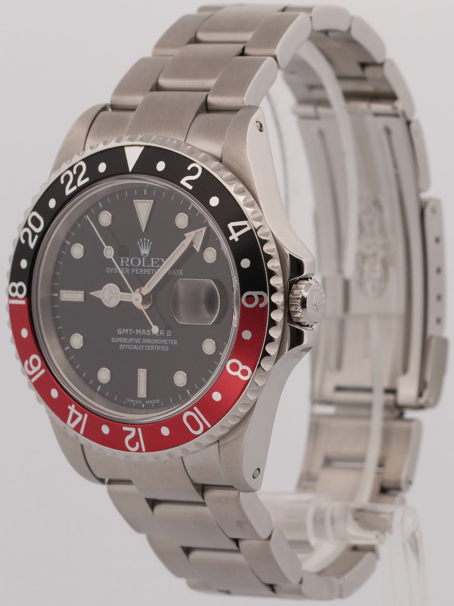 Rolex GMT-Master II COKE Red Black Stainless Steel 16710 40mm OYSTER Date Watch