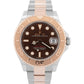 MINT 2023 Rolex Yacht-Master 37mm Two-Tone 18K Rose CHOCOLATE Brown Watch 268621