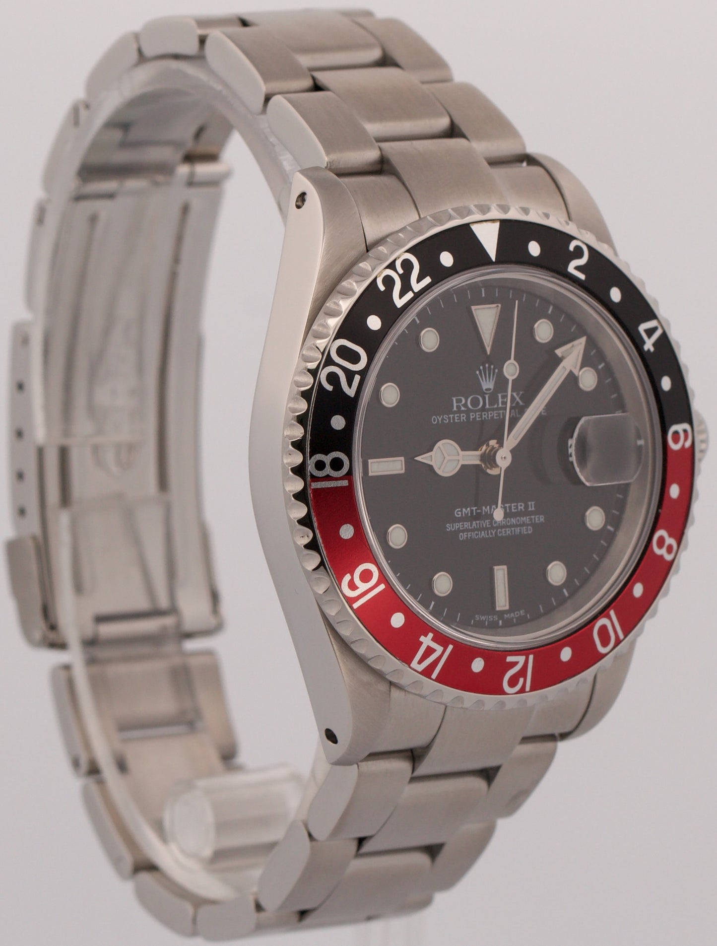 Rolex GMT-Master II COKE Red Black Stainless Steel 16710 40mm OYSTER Date Watch